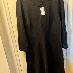 Magaschoni black long sleeve shift dress - size 14 - new with tags